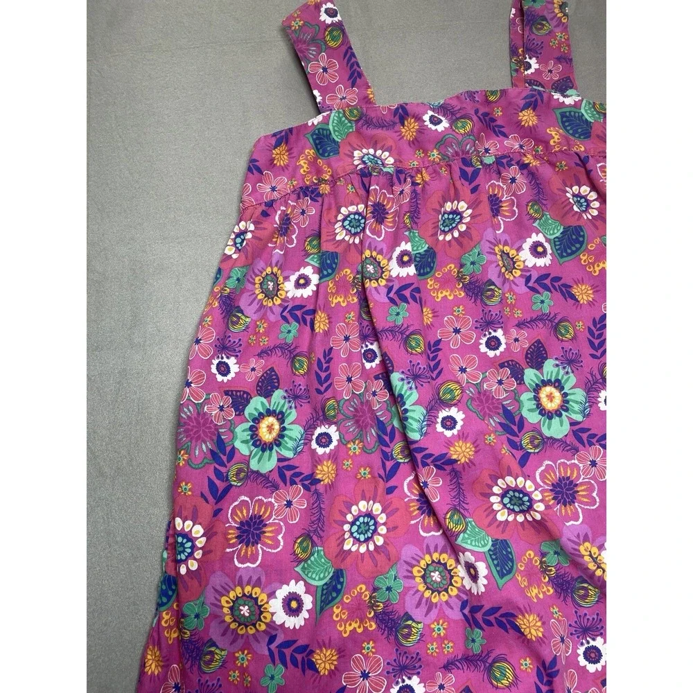 Vtg Nightgown Womens Plus 1X Pink Floral Pockets House Dress Muumuu‎ Midi Travel